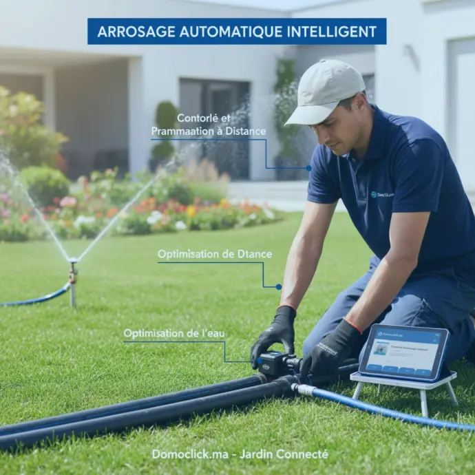 Installation arrosage automatique connecte jardin intelligent maroc Domoclick