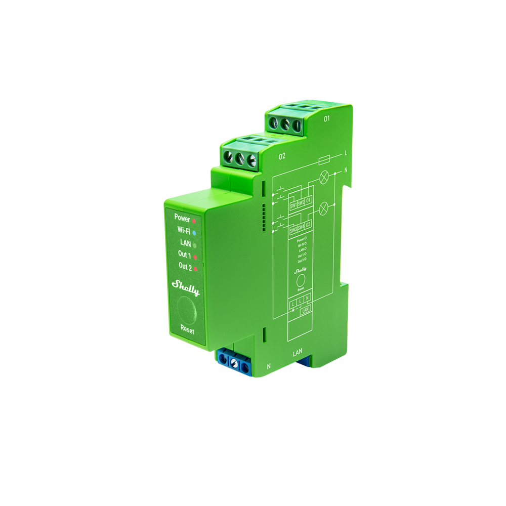 Shelly Pro Dimmer 2PM application smart home — Domoclick.ma