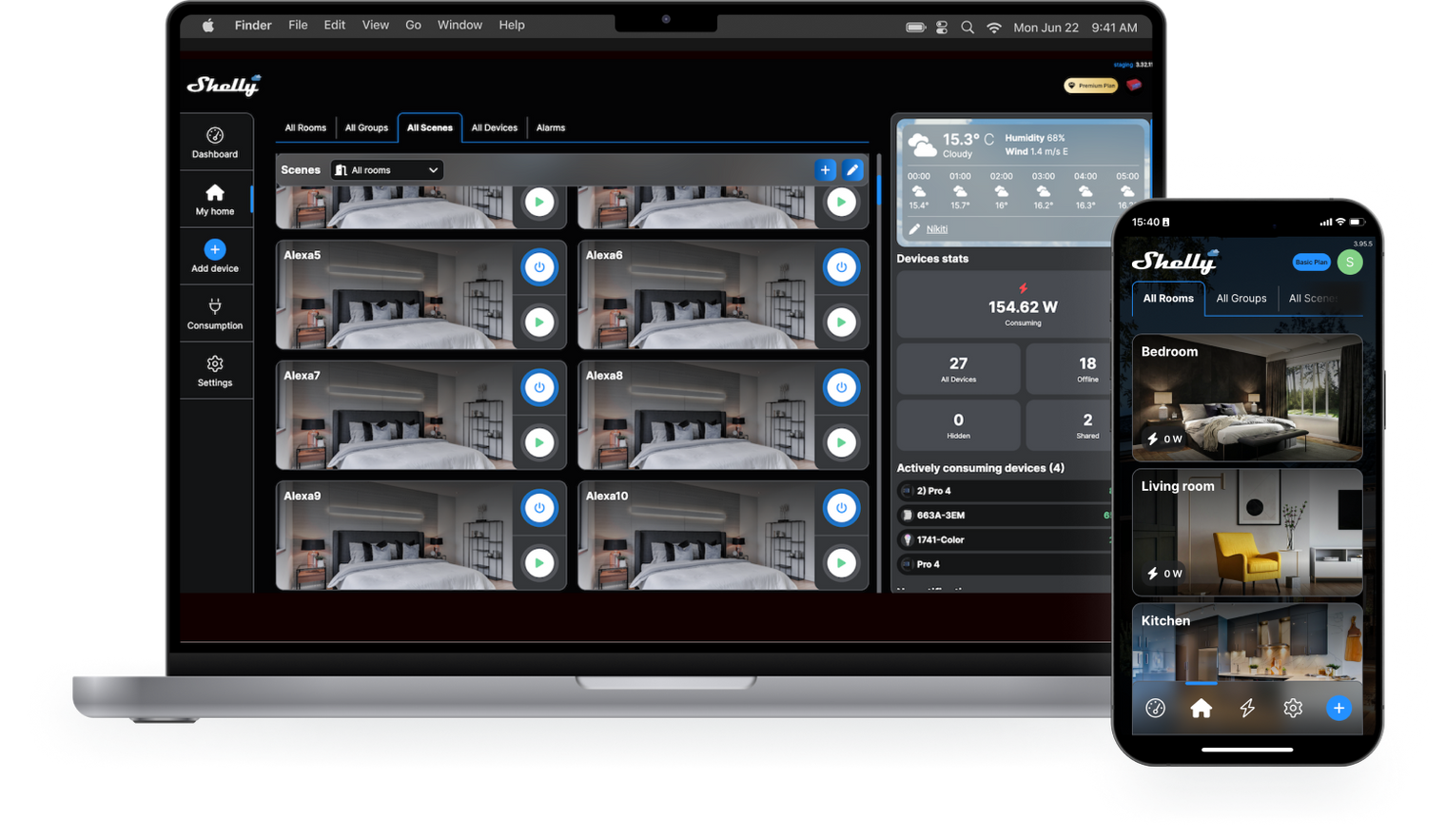 Shelly Plus Add-on vue principale domotique — Domoclick.ma