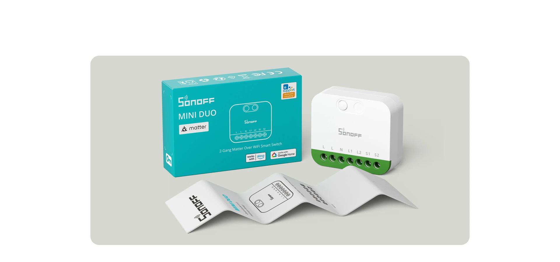 Acheter Sonoff MINI-2GS Maroc – Module Double WiFi Matter Domoclick