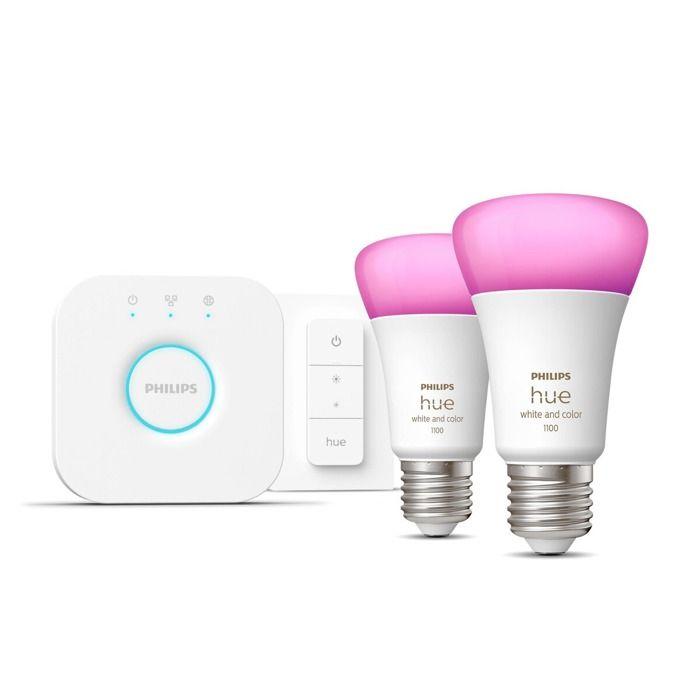Pack Philips Hue 2 Lampes et Bridge Zigbee domotique Maroc